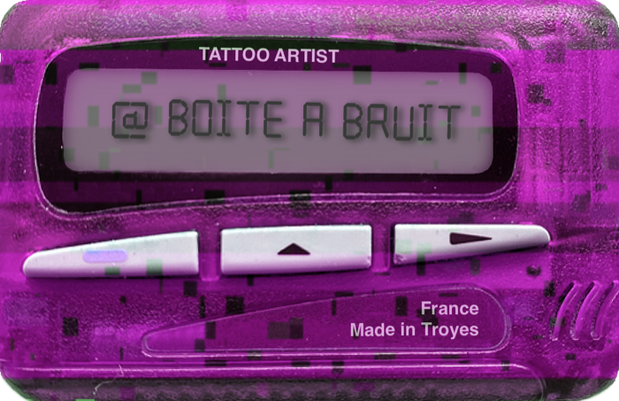 Pager rétro : Tattoo Artist, @boiteabruit, France, fait à Troyes