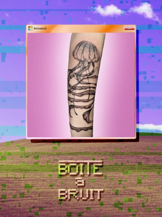 Tatouage de méduse, vue du bras entier